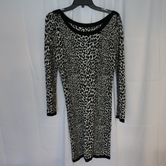 French Connection Dress, Lepard Print figure flattering knit. - Picture 13 of 16